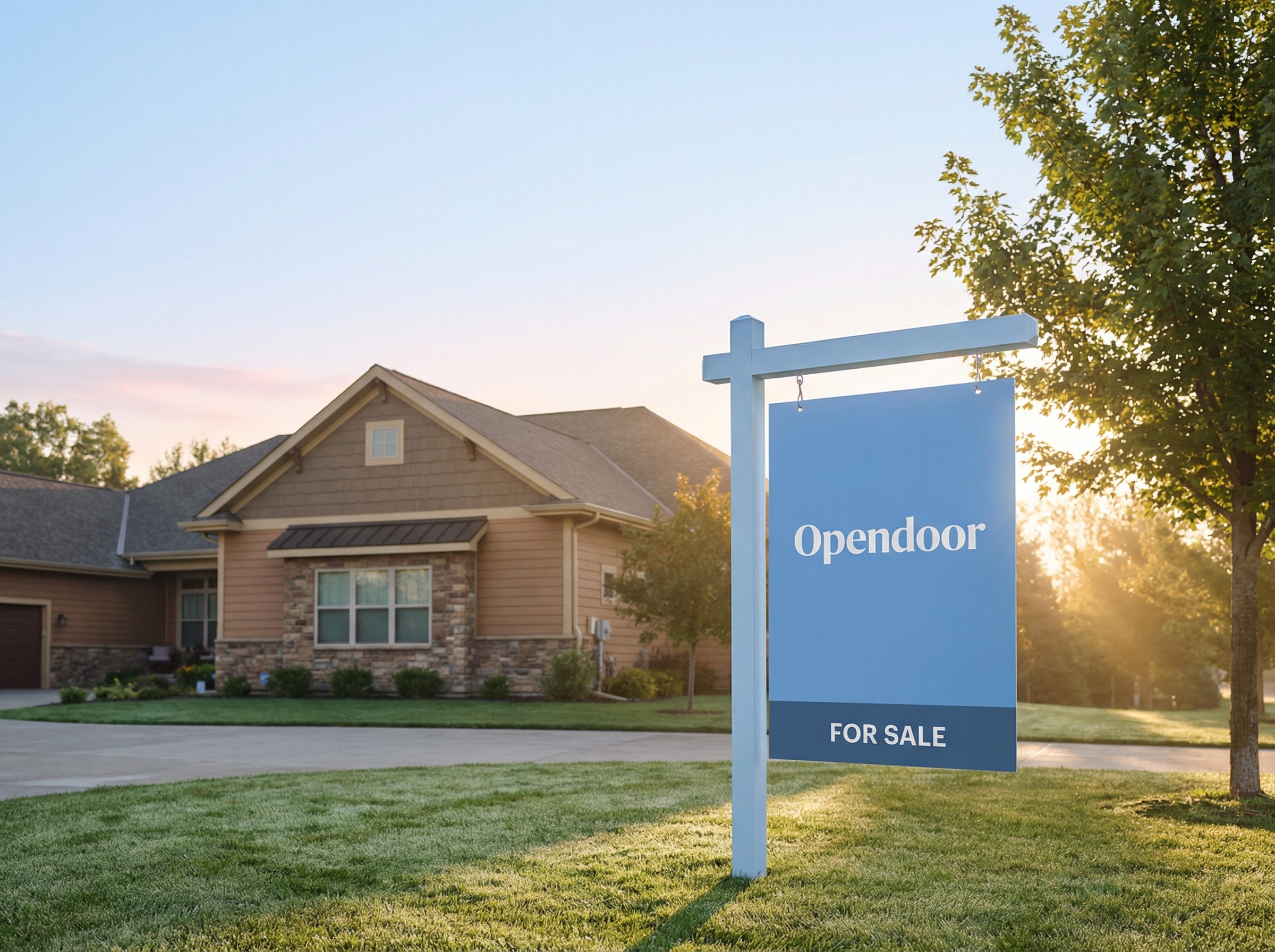 Opendoor for sale sign in front of suburban home